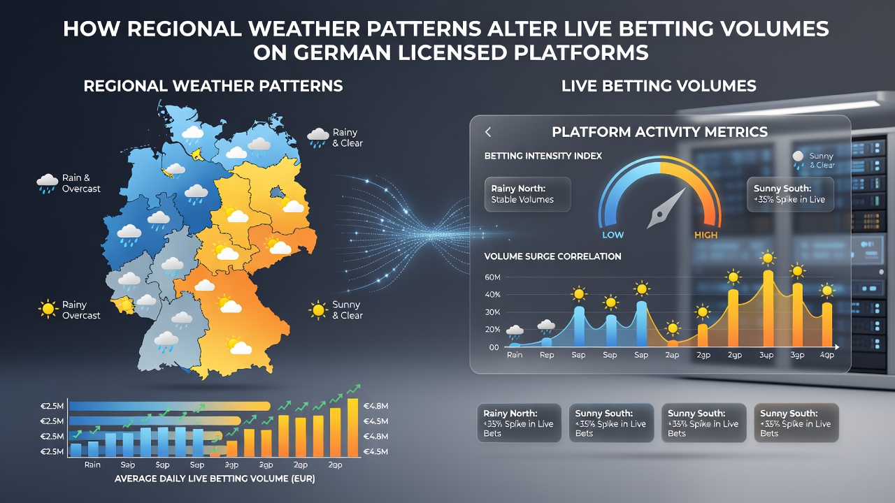 Diagramm mit Wettermustern und Wettvolumen-Trends auf deutschen Plattformen